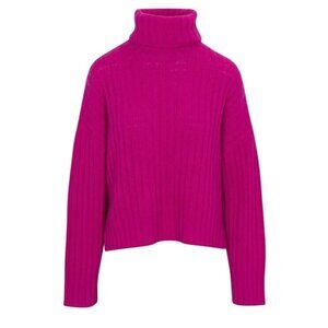 360 Cashmere Women's Angelica Magenta Sweater Turtleneck Knit Wool Size XS NEW